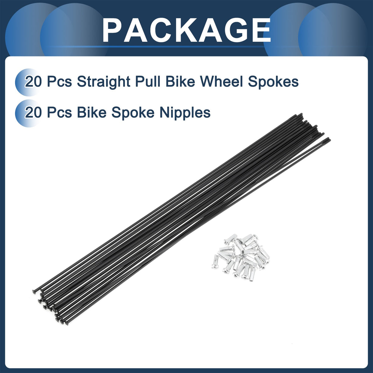 Bicycle Spokes Set 273mm Straight Pull for 14G Wheel Spokes (Universal)