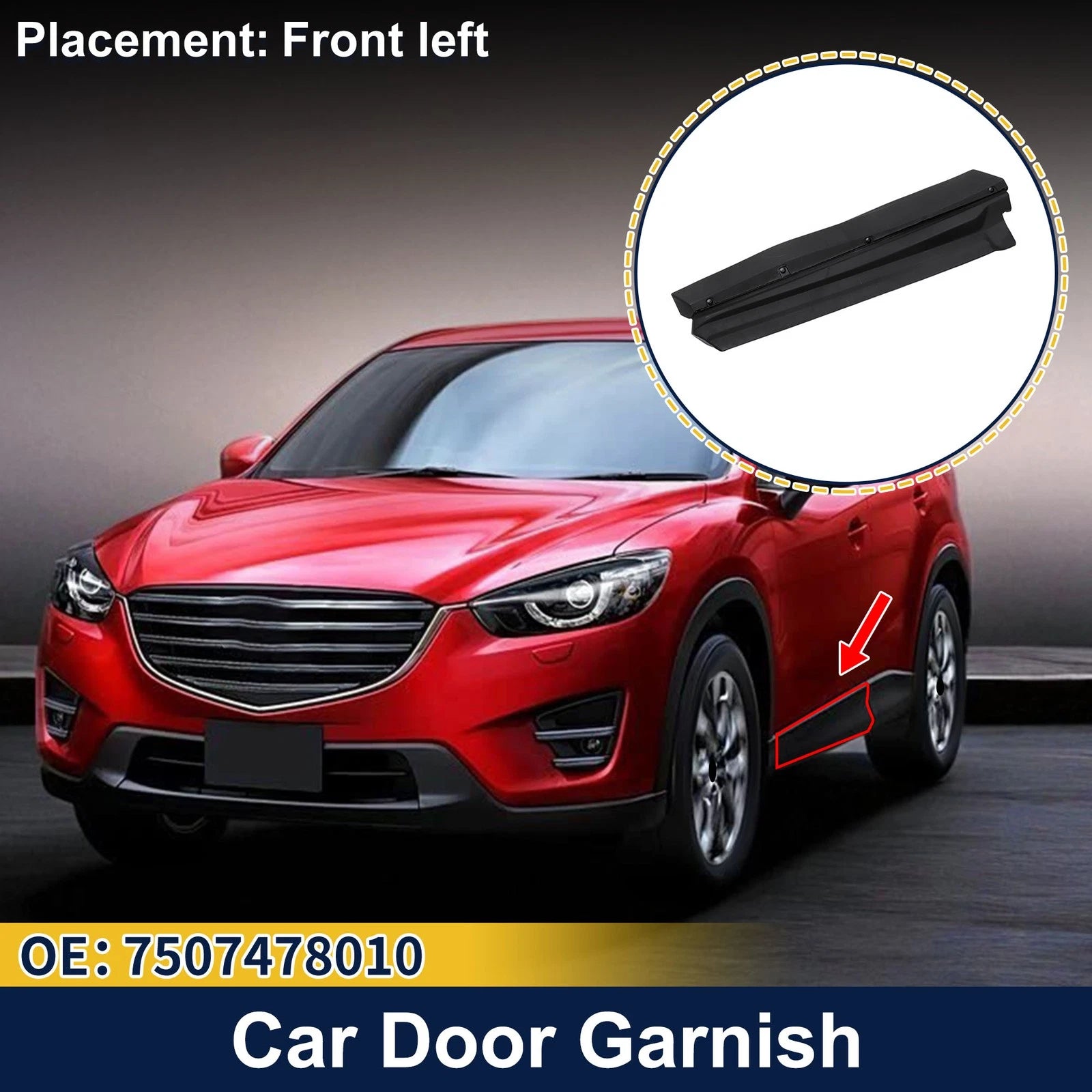 Door Side Lower Trim Front Left for Lexus NX 2015–2021