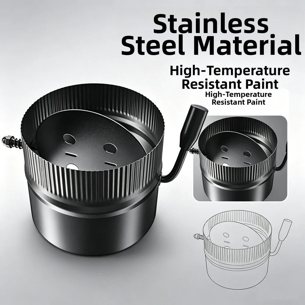 6 Inch Elbow Type Stove Pipe Damper for Efficient Combustion Control
