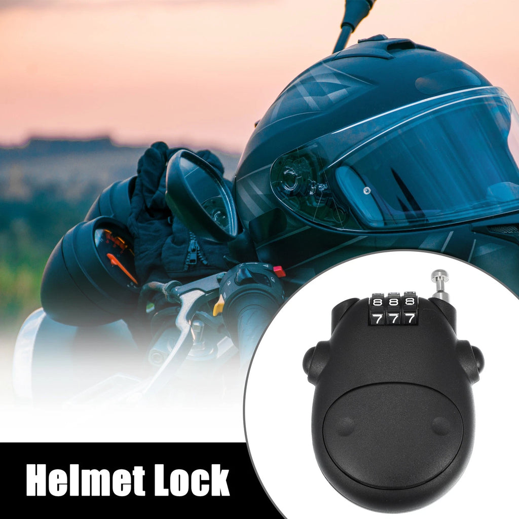 Motorcycle Helmet Lock Portable 3 Digit Resettable for Universal Bikes (—)