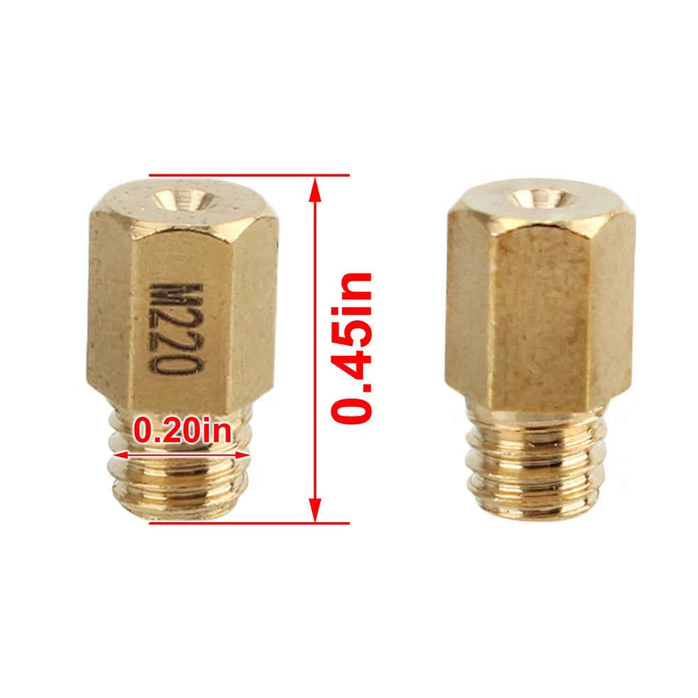 10pcs Hex Type Main Jets Kit for VM/TM/TMX Carburetor (200-290, 230)