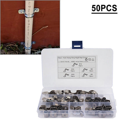 50Pcs U Bracket Tube Strap Tension Clips for Pipes