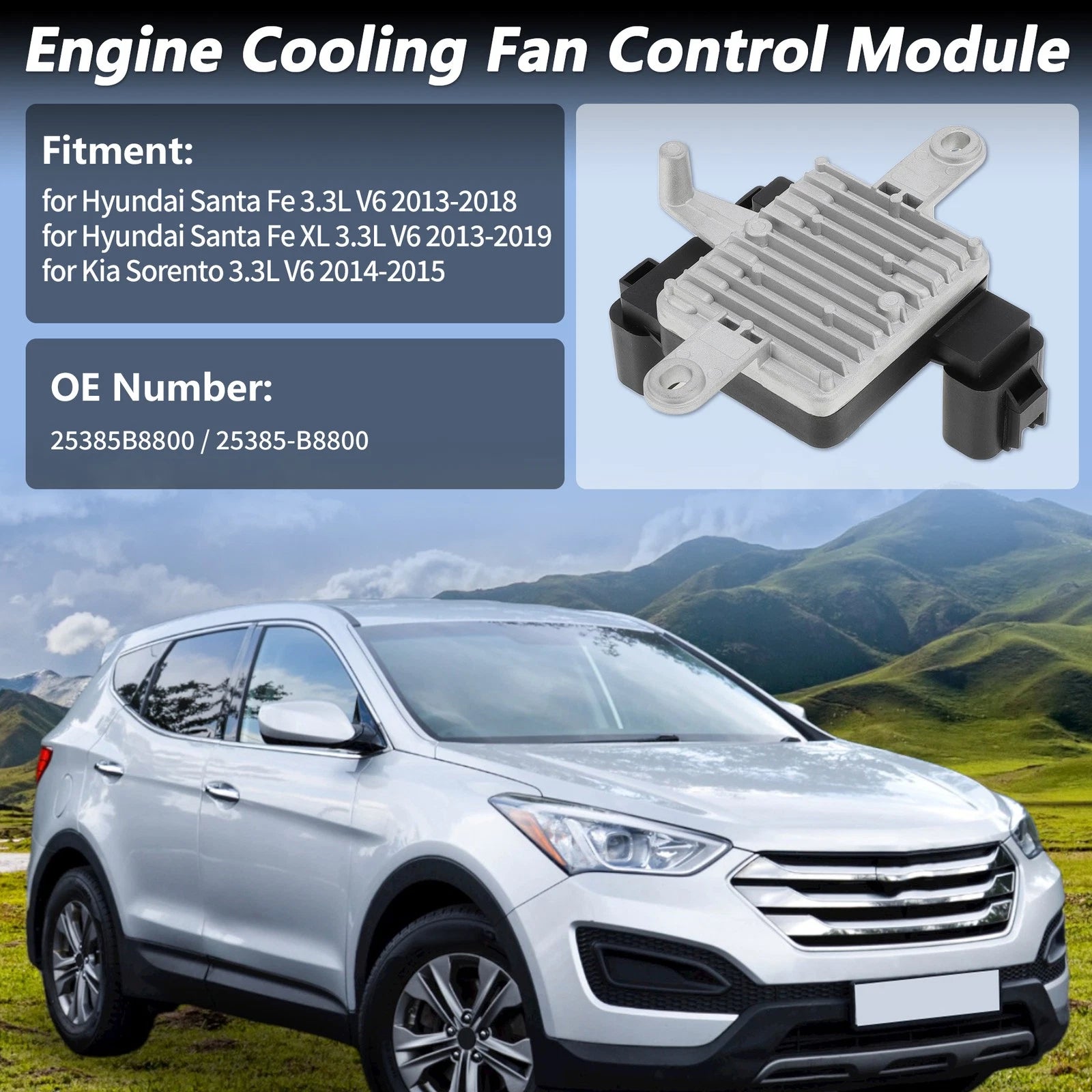 Engine Cooling Fan Control Module OEM Replacement for Hyundai Santa Fe (2013–2018)