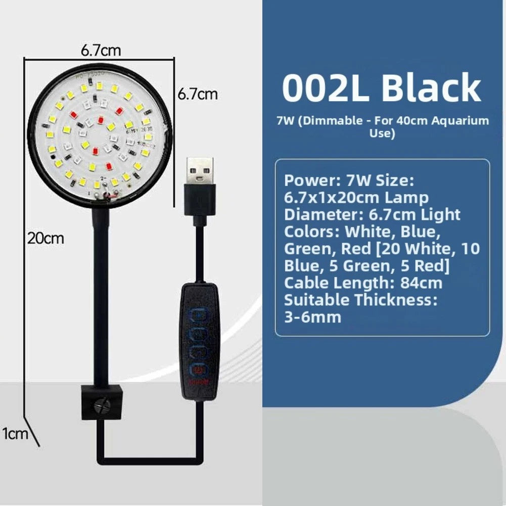 USB Powered Clip On Aquarium Light 5W 7W with 360 Degree Mount