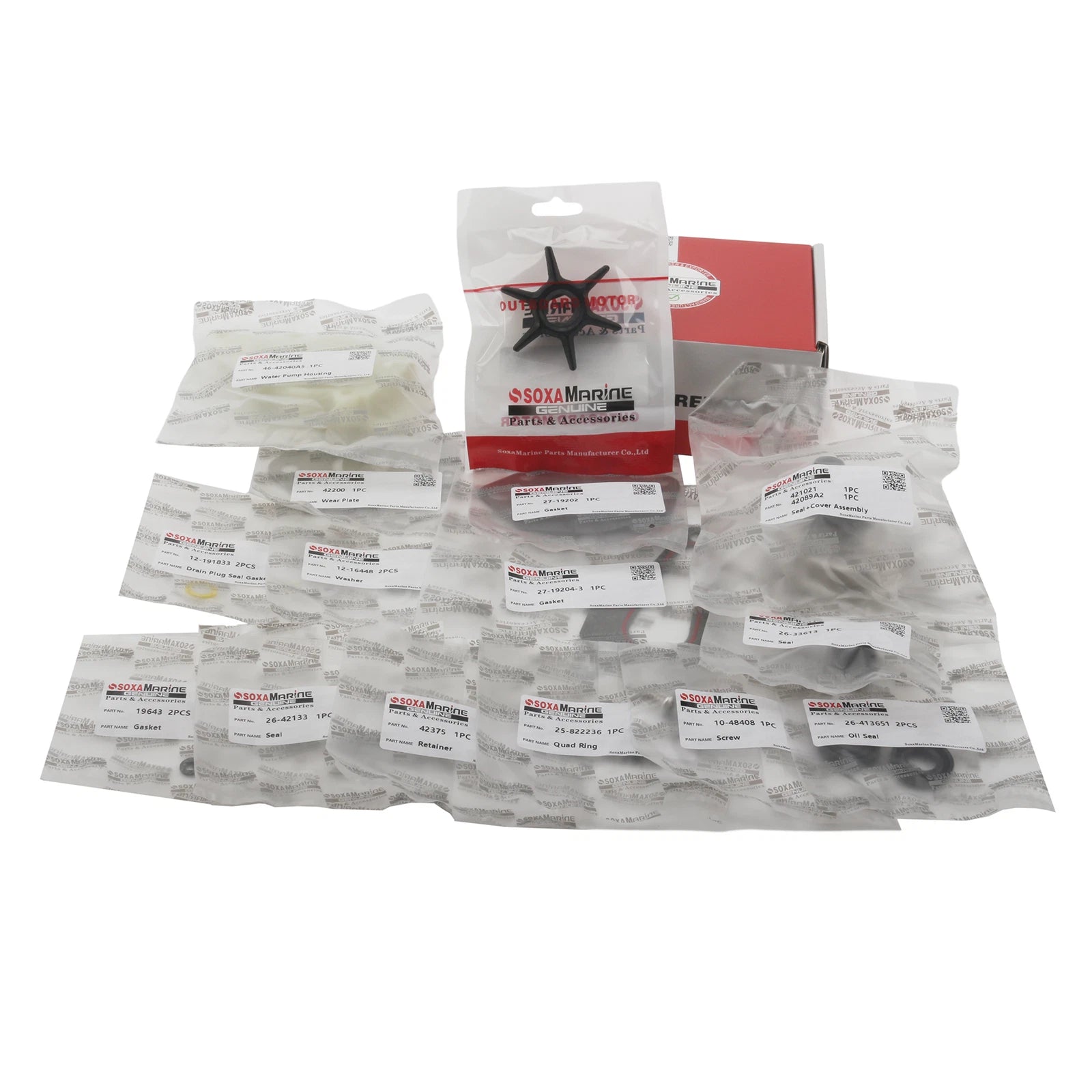 Water Pump Impeller Kit for Mercury Mariner 2 & 4 Stroke (6-15 HP) 46-42089A5