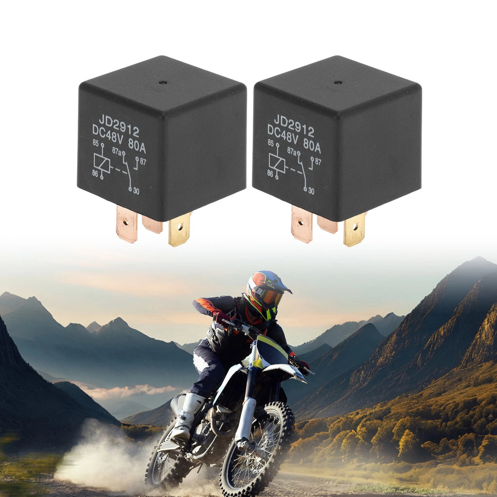 2X 5-Pin 48V 80A Waterproof Auto Relay for Multi-Purpose Use