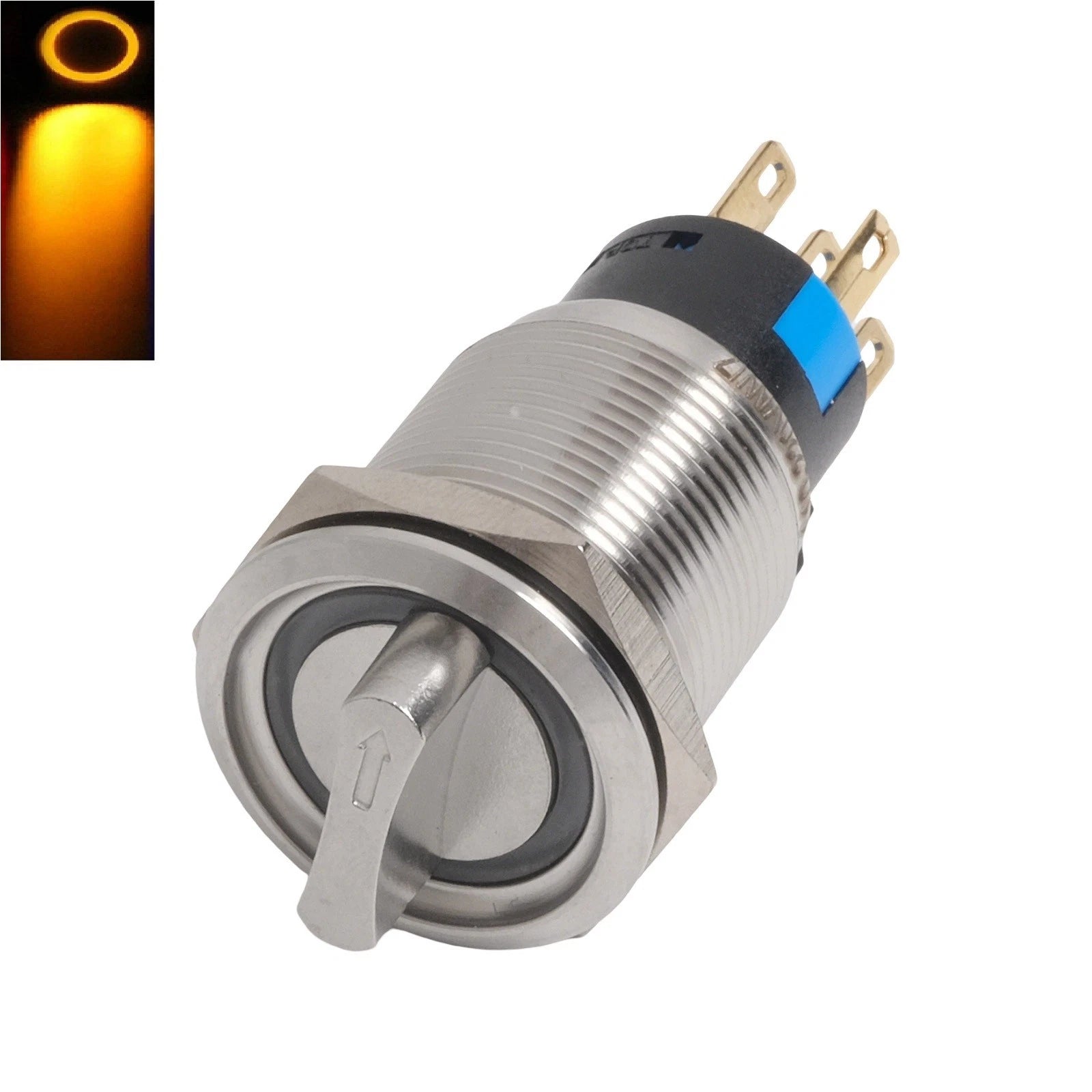 19mm Rotary Switch Self Locking 2 Positions LED Push Button
