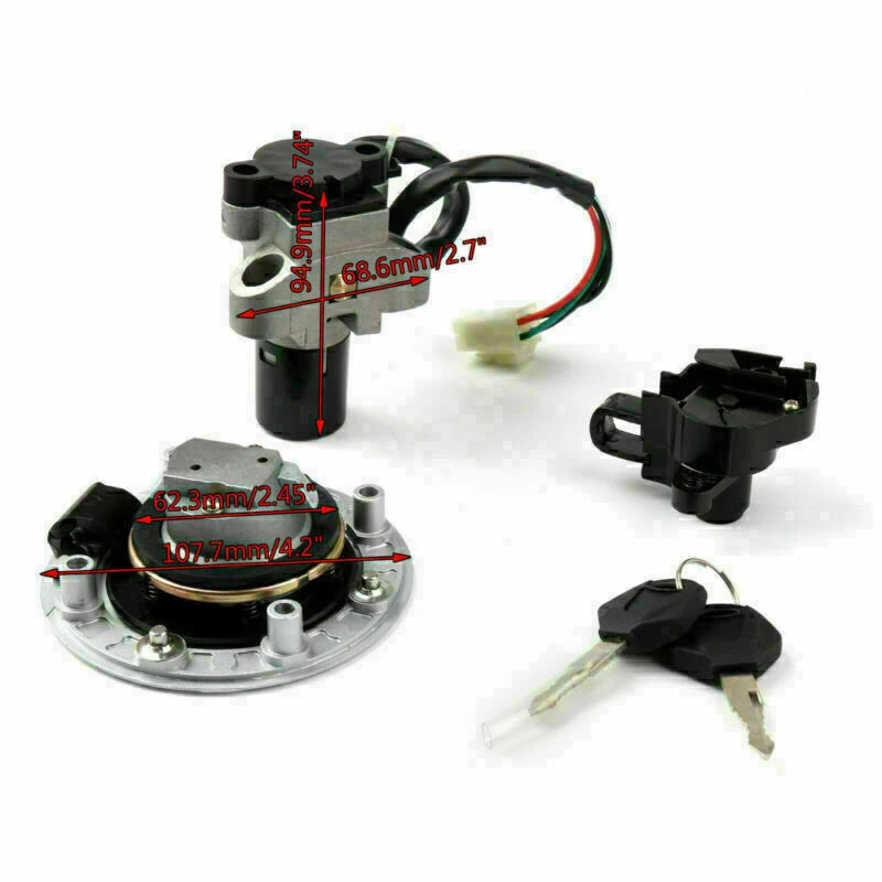 Ignition Switch Lock & Fuel Gas Cap Set for Suzuki GSXR400 (1990–1995) RF900 (1999)