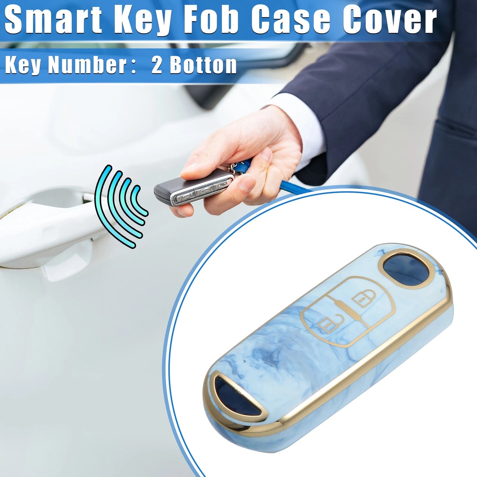 Smart Key Fob Cover Case with 2 Button for Mazda CX-3 CX-4 CX-5 (2015–2023)