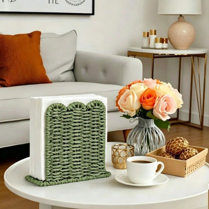 Set of 2 Scalloped Edge Napkin Holders for Dining Room