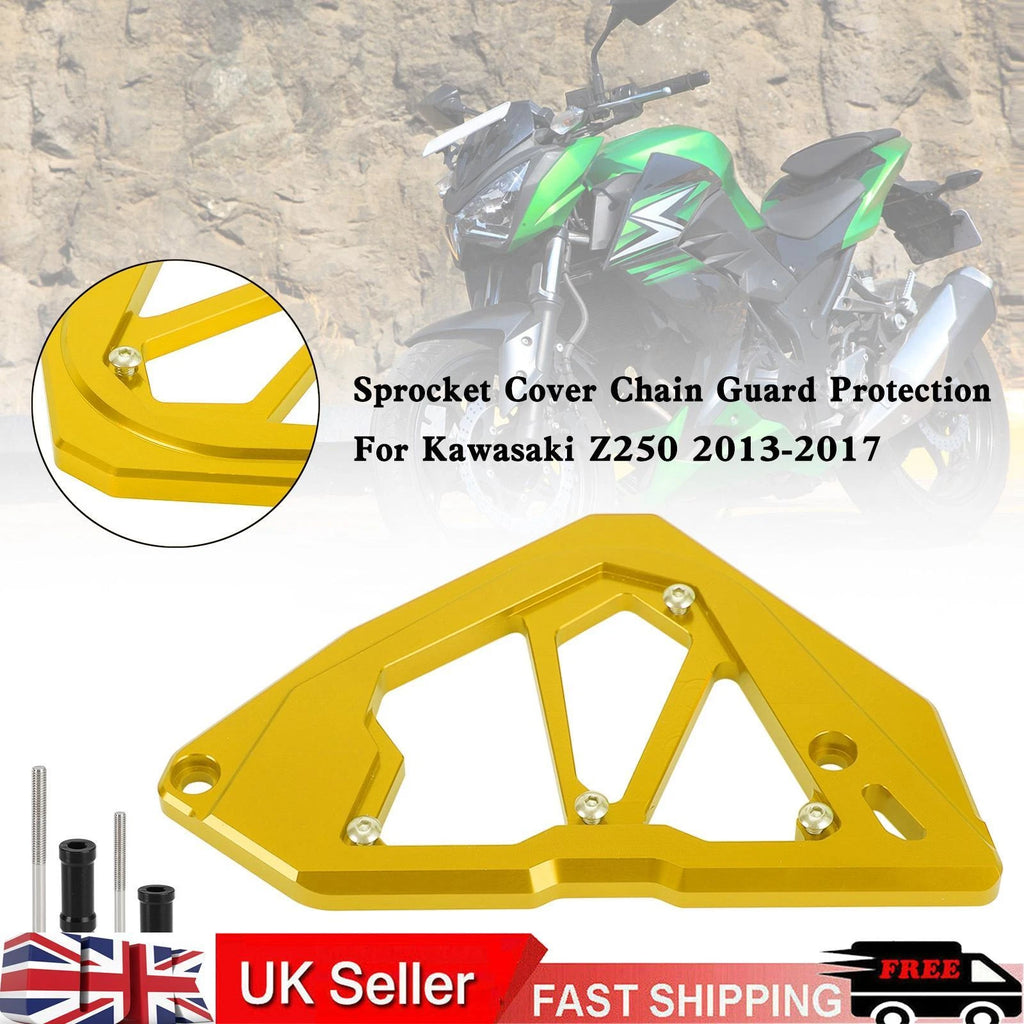 Sprocket Cover Chain Guard for Kawasaki Z250 Z300 Ninja 250 300 (2013–2017) Gold T9