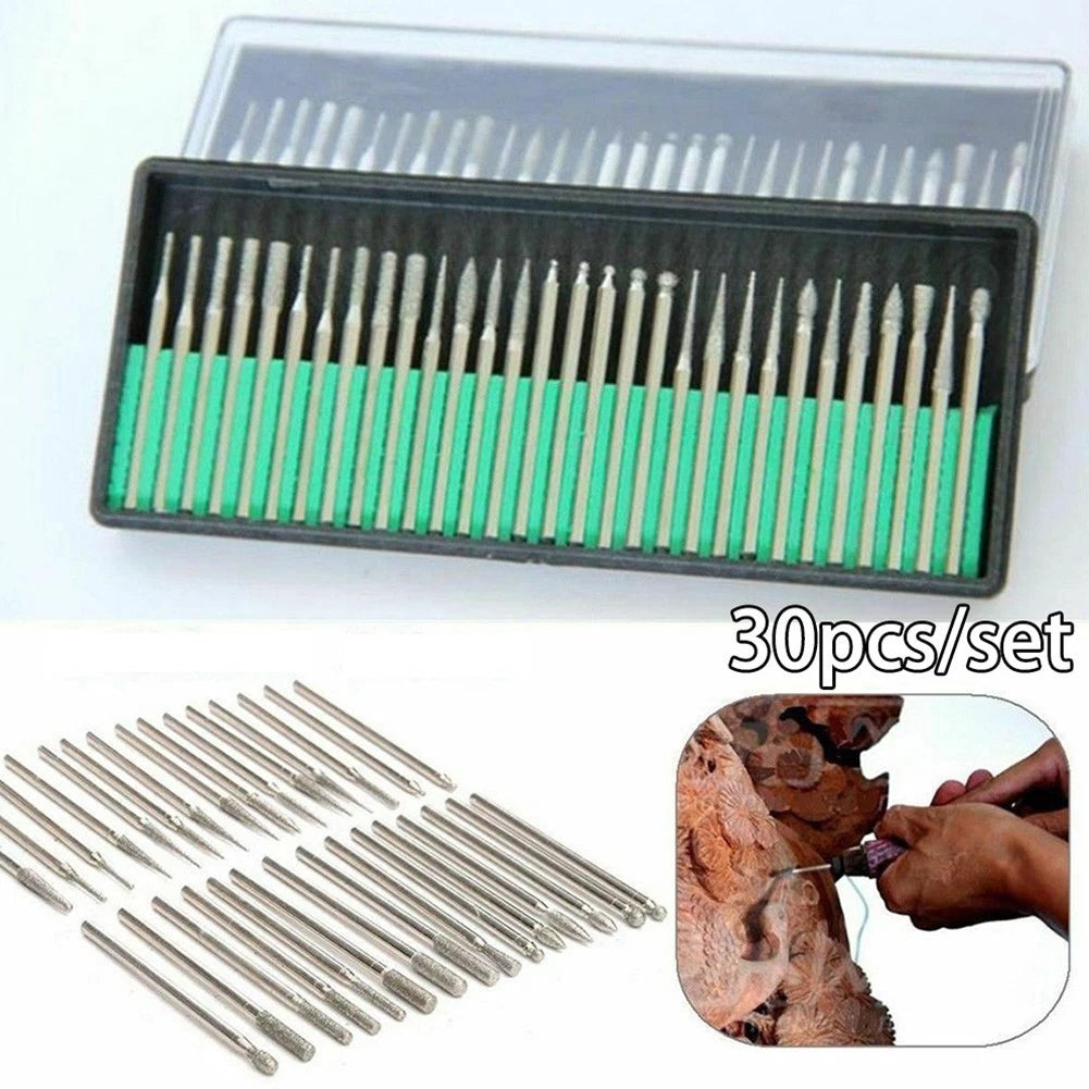 Diamond Bur Set 2.35mm for Automotive Tools (Approx. 45mm)