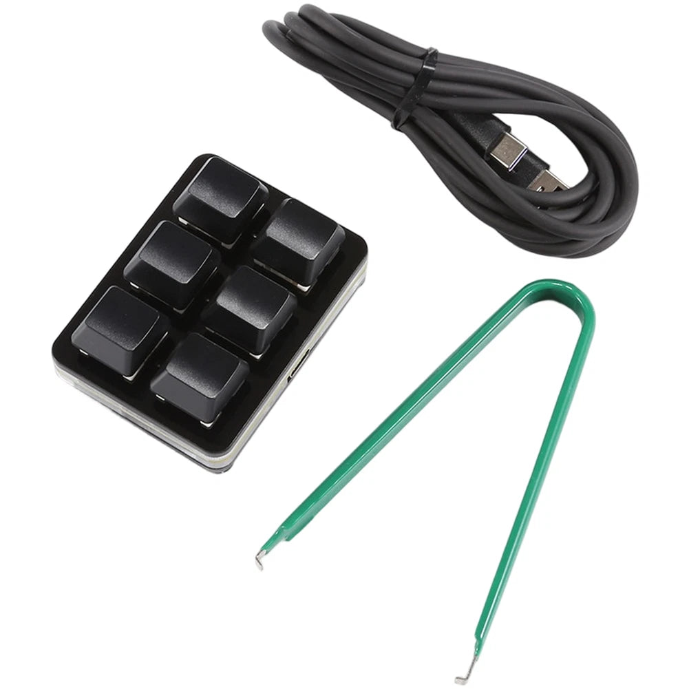 6 Key RGB Mechanical Keyboard Mini USB Wired Programmable
