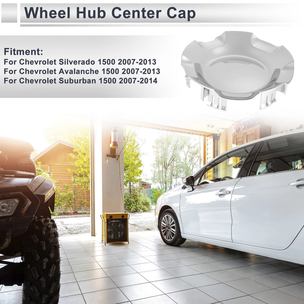 Wheel Hub Center Cap Silver Tone for Chevrolet Silverado 1500 (2007–2013)