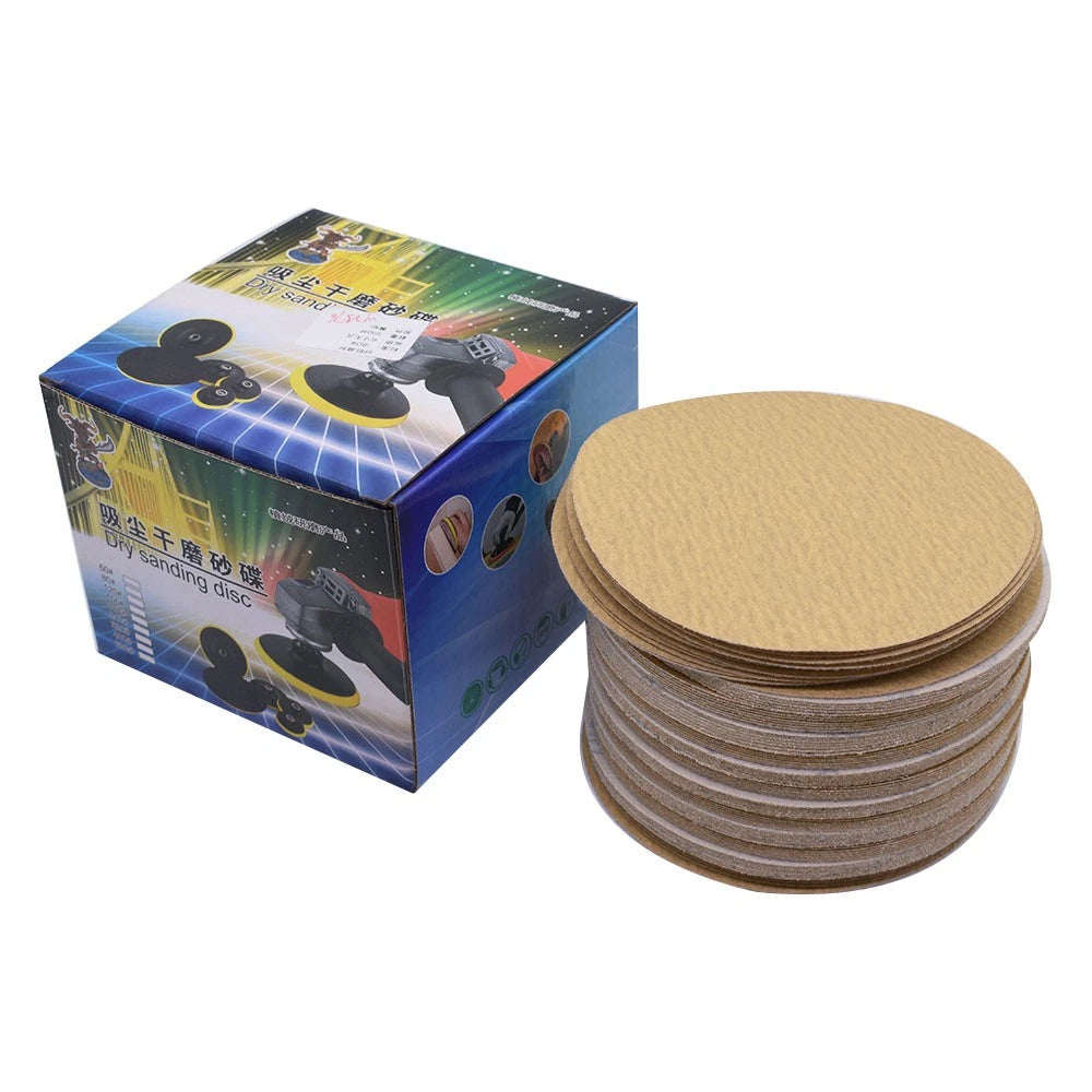 100 Pack 6" 180 Grit No-Hole Hook Loop Sanding Discs
