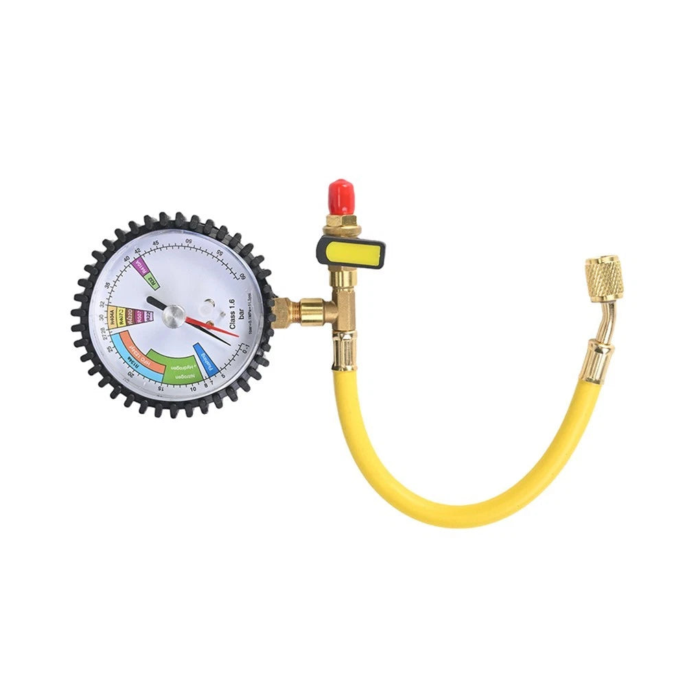AC Repair Hose with Dual-Range Pressure Gauge for R134A