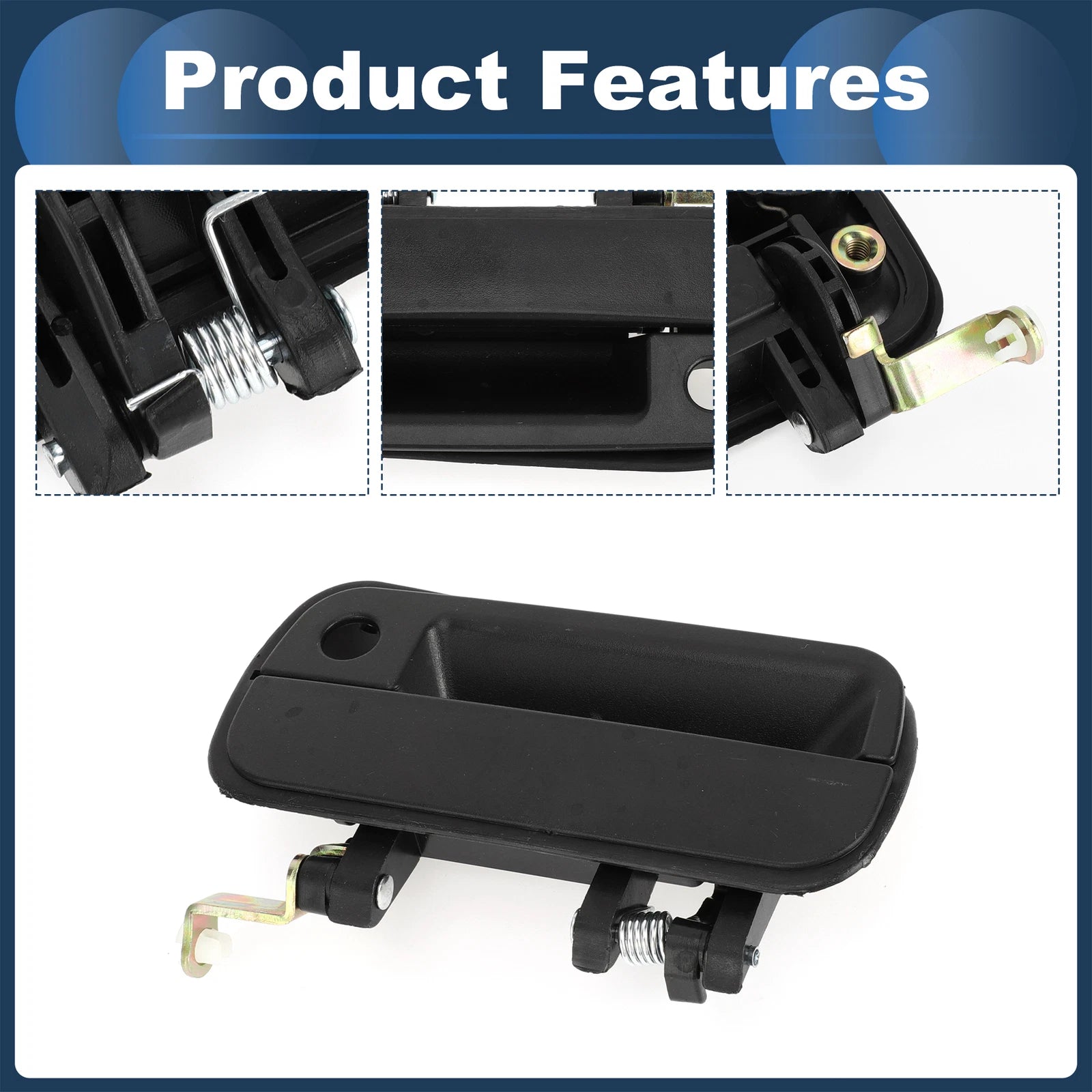 Front Left Door Handle for Hyundai Excel (1990–1994) Black