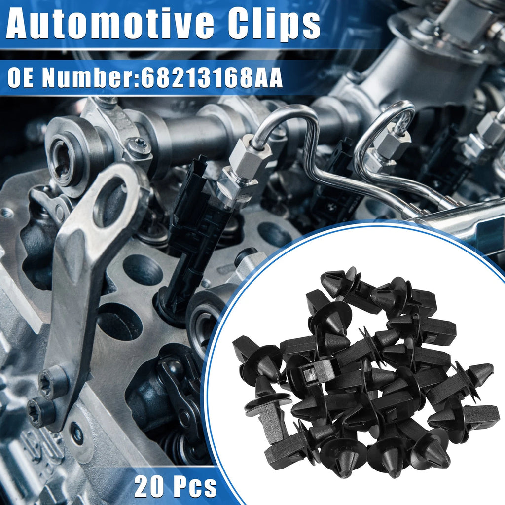 20 Pcs Automotive Clips for Ram 5500 (2013–2018) Durable Plastic Black