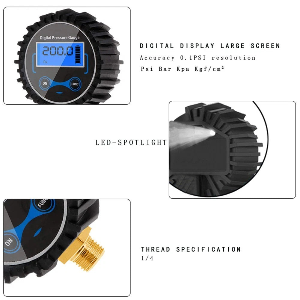 Digital Tire Pressure Gauge for Universal Vehicles (200PSI)