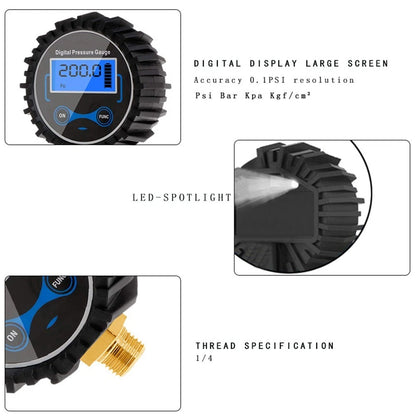 Digital Tire Pressure Gauge for Universal Vehicles (200PSI)