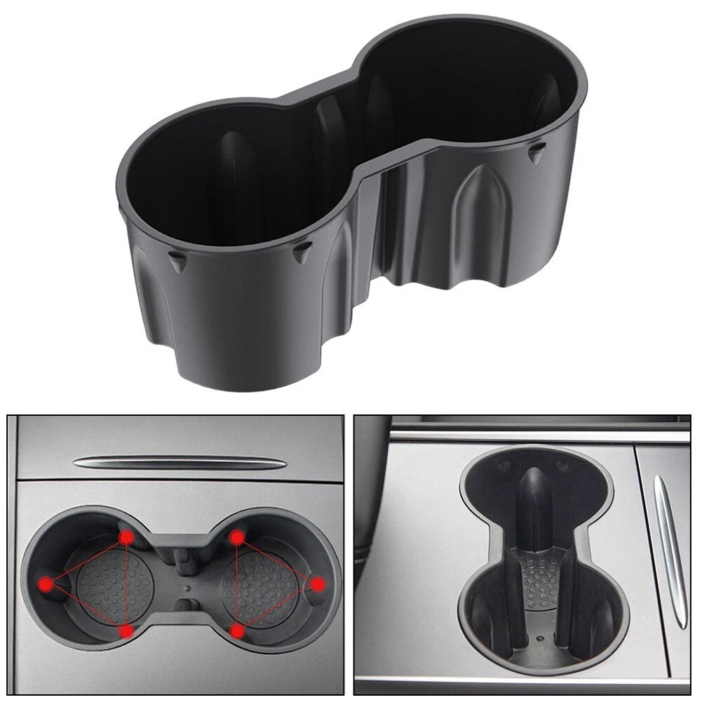 Cup Holder Insert for Tesla Model 3 Y (2017–2023) - Black