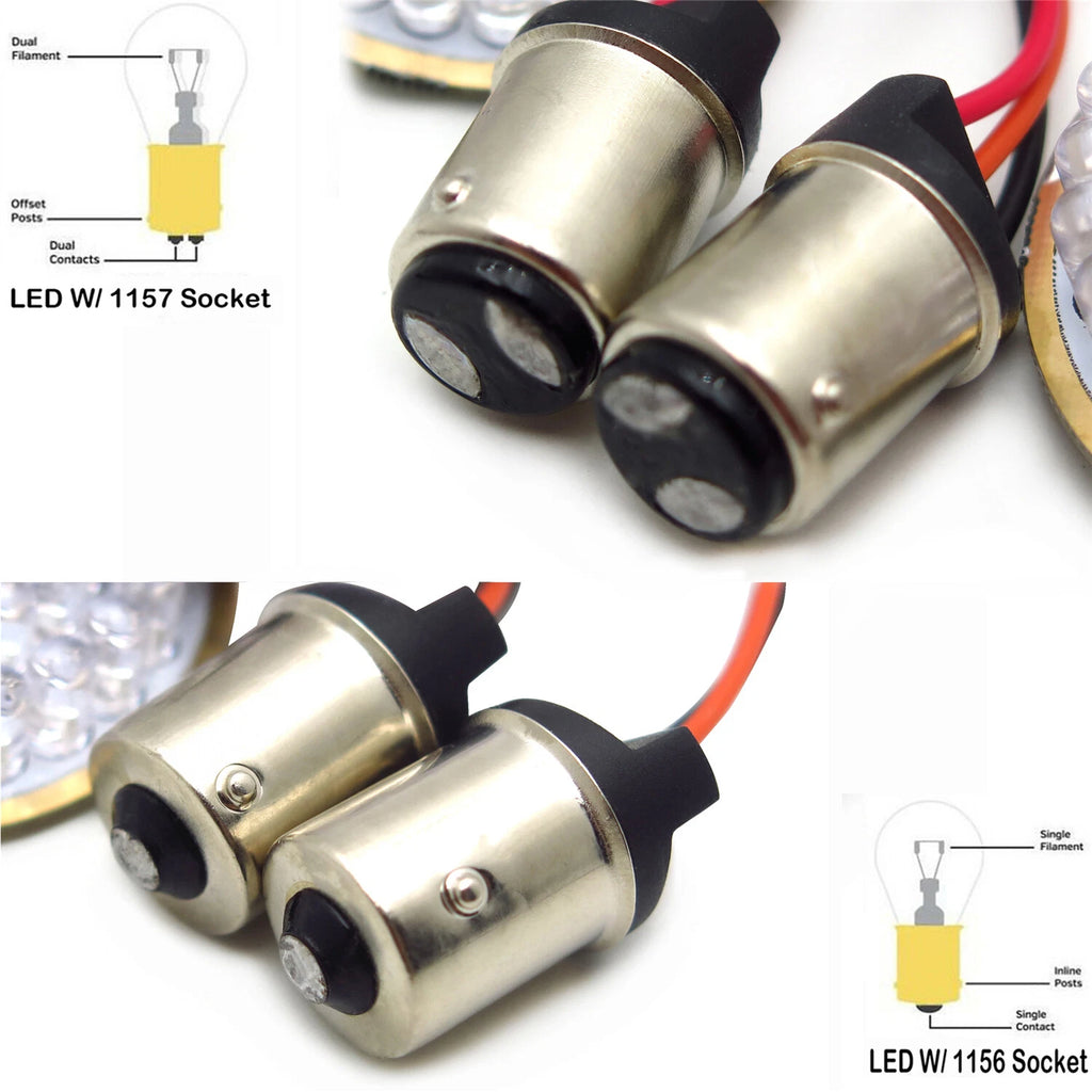 2X LED Turn Signal Light Inserts for Harley Davidson (1157 & 1156)