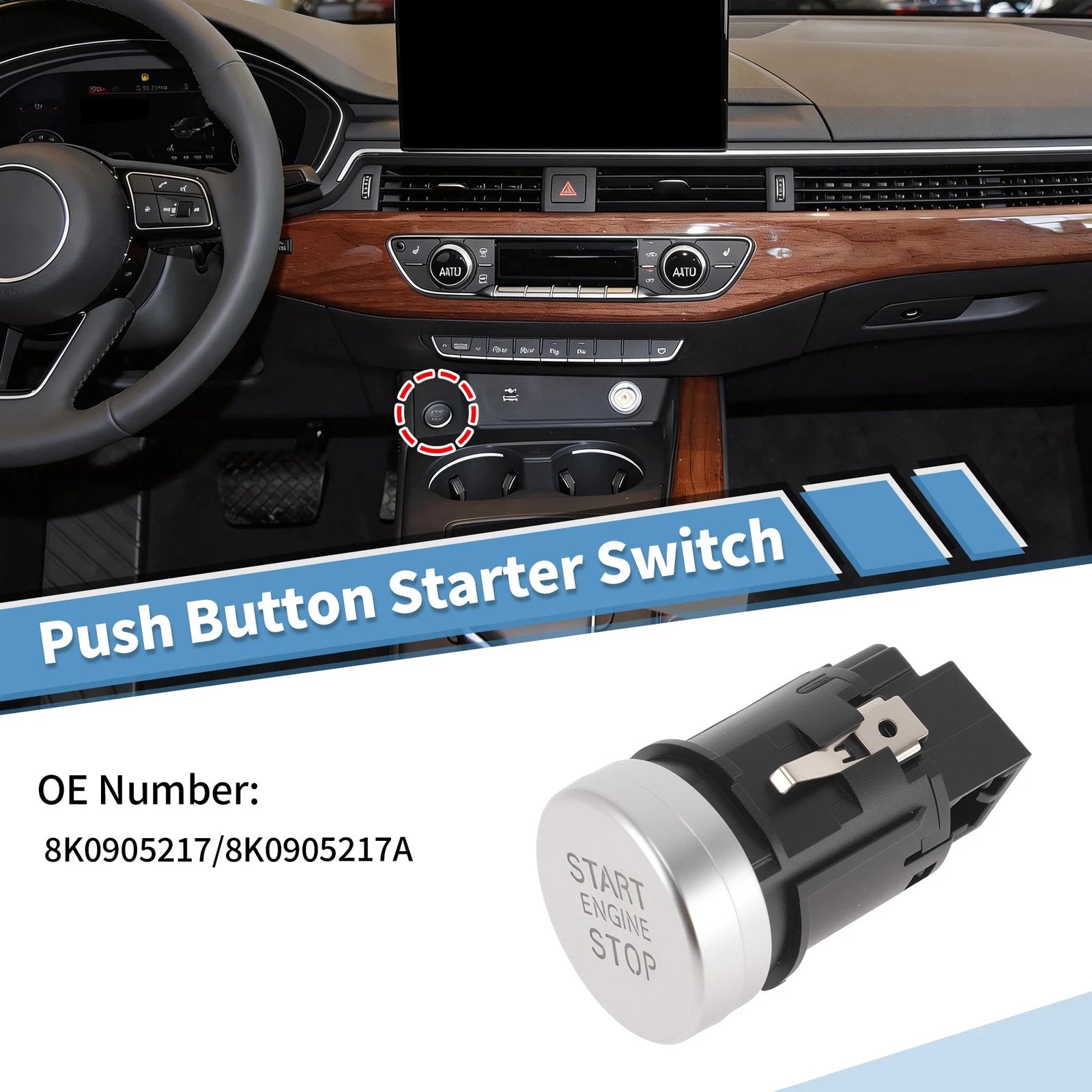 Keyless Engine Ignition Starter Switch for Audi A4 (2009–2016) No. 8K0905217