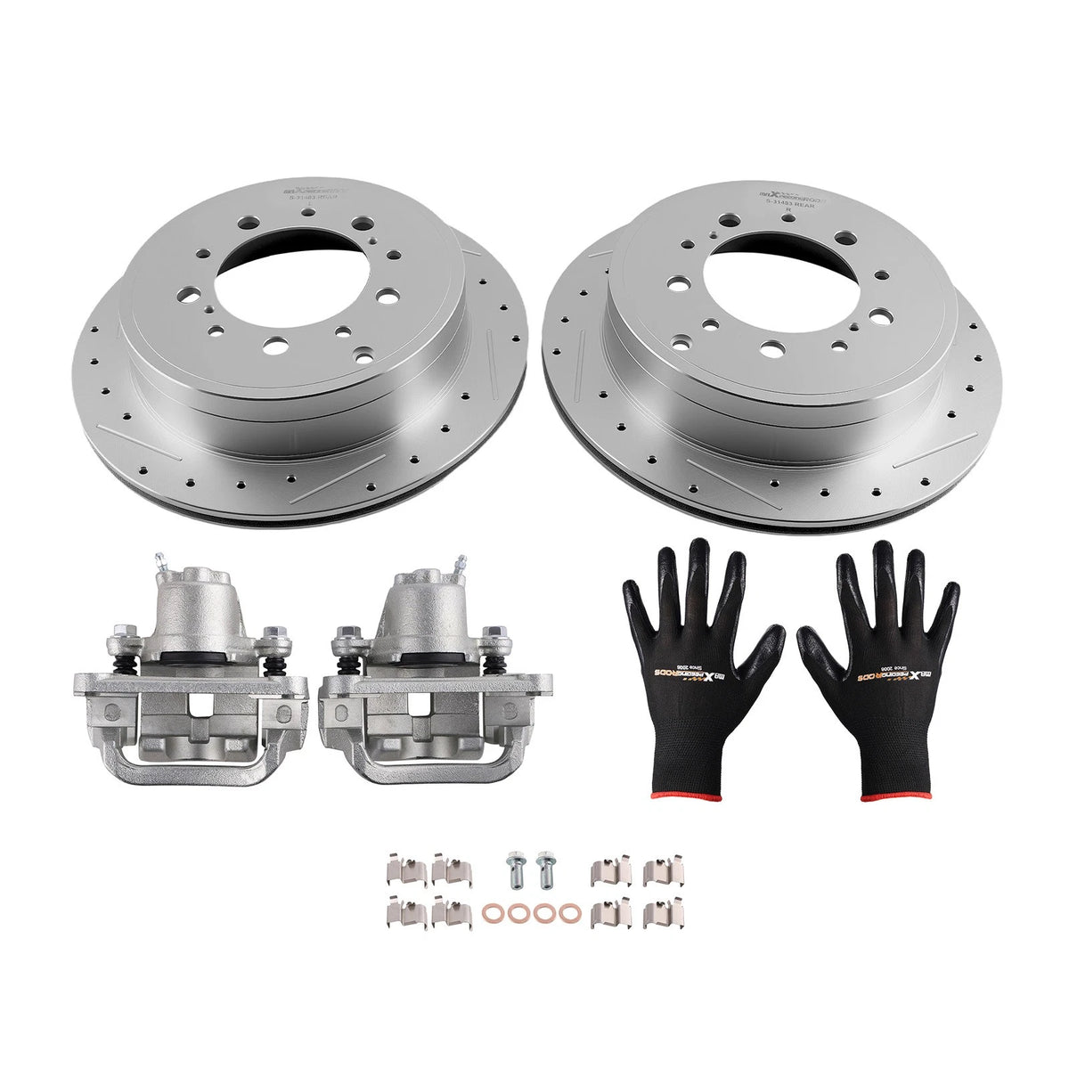 Rear Brake Caliper and Rotor Kit for Toyota Sequoia V8 (2008–2016)