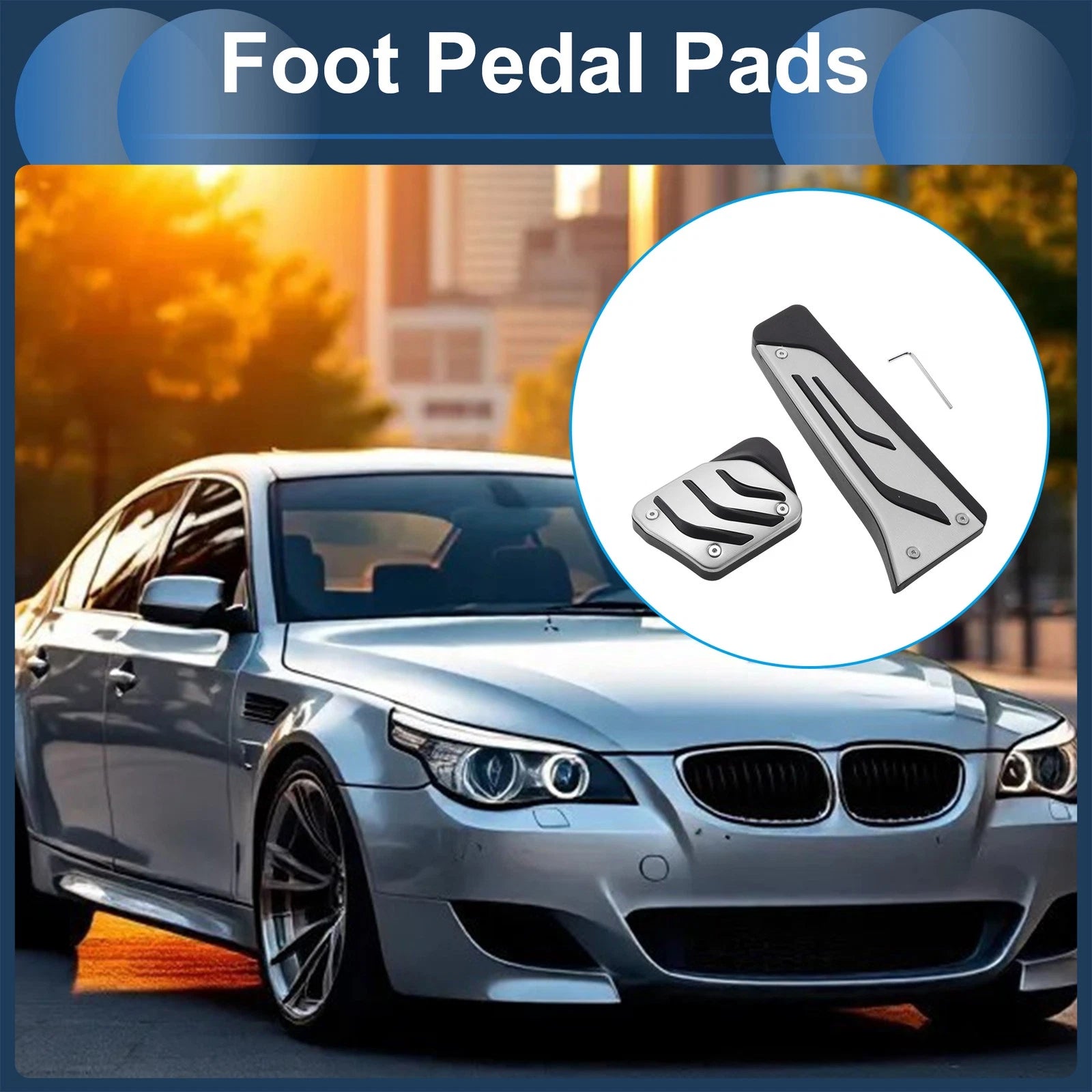 2 Pcs Automatic Foot Accelerator Pedal Covers for BMW 5 Series E60 (2004–2010)