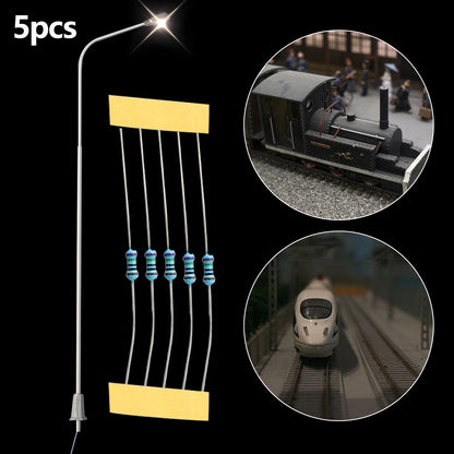 5x Street Lamp Model Railway Light for Train Decor (20cm)