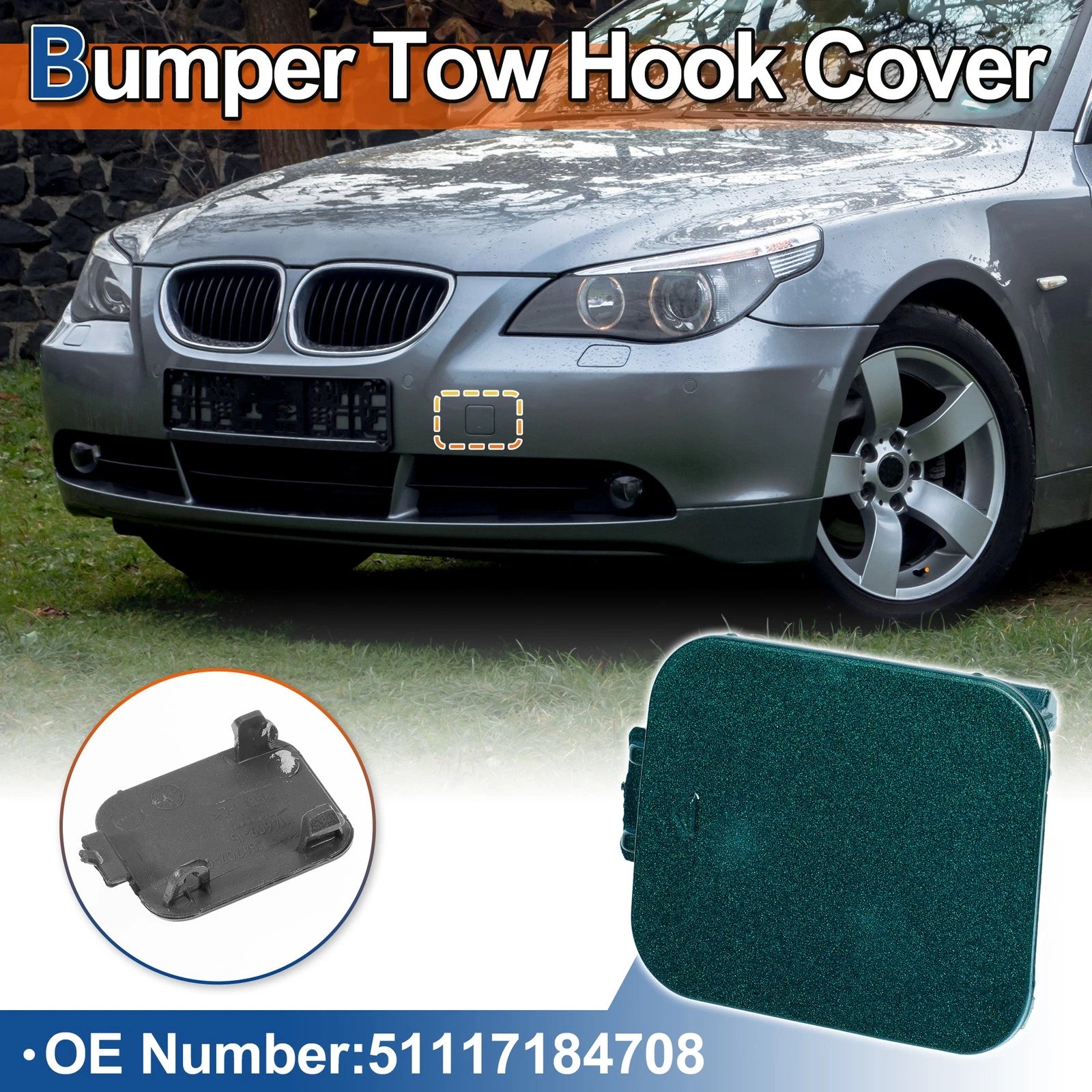 Front Tow Hook Cover Replacement for BMW 528i 535i (2011–2016)