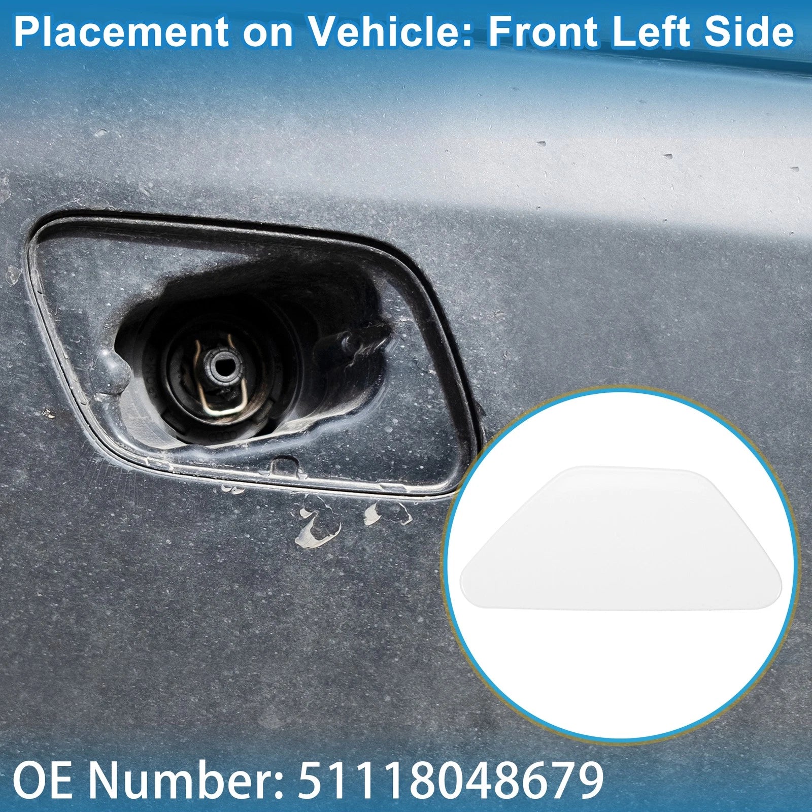 Front Left Washer Nozzle Cover Replacement for BMW 528i (2011–2016)