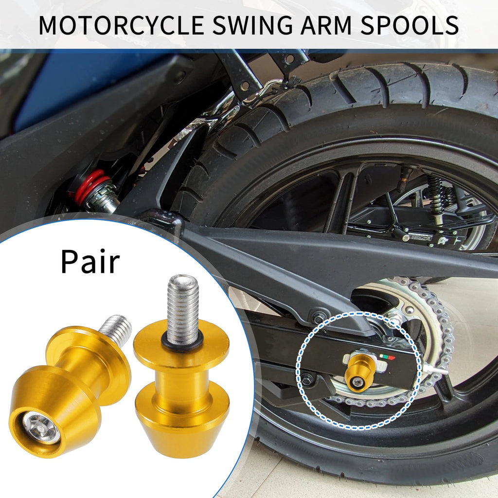 Motorbike Swingarm Spools 8mm CNC Replacement Pair for Goldwing (2001–2017)