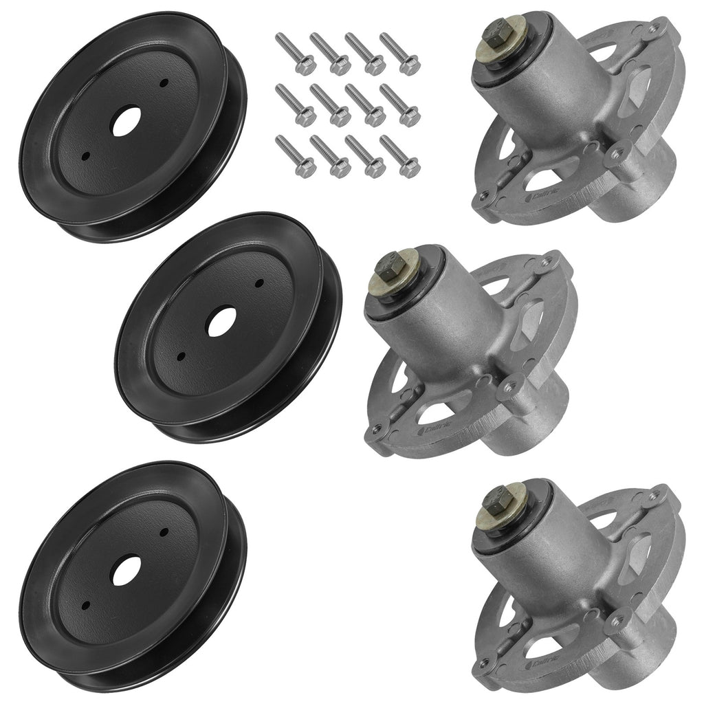 Deck Spindles with Pulleys Replacement for Simplicity Champion 2652 (1965–1975)