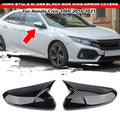 2X Gloss Black Side Wing Mirror Cap Covers for Honda Civic (2016–2021)