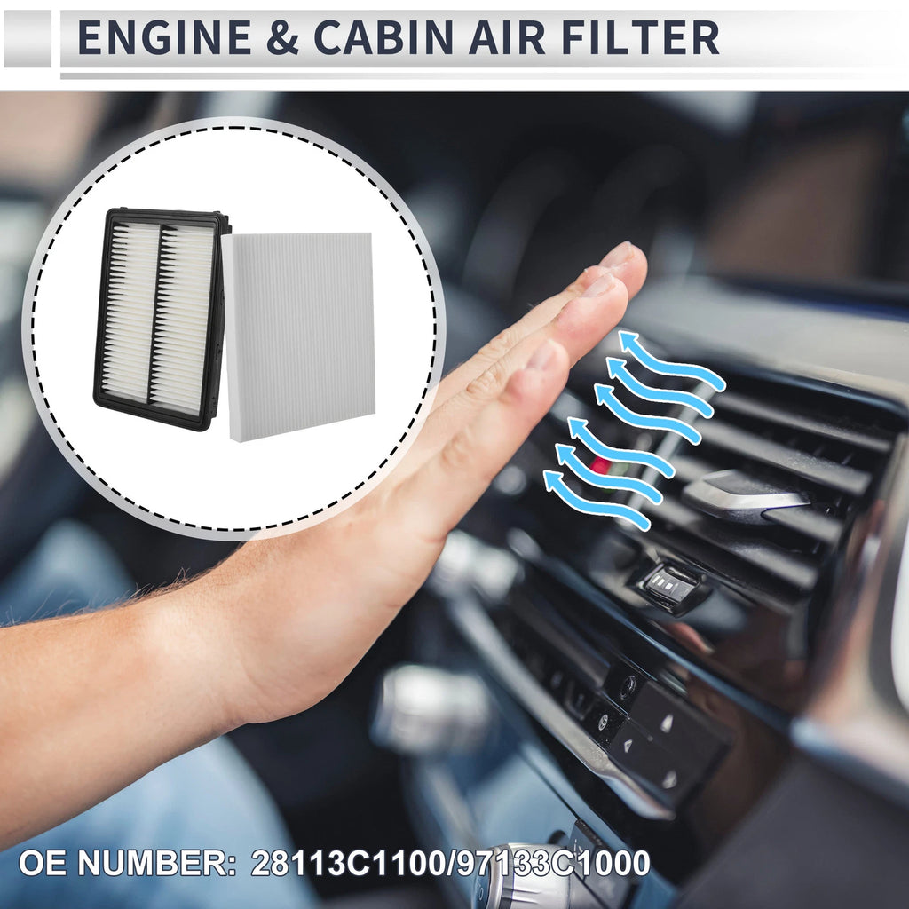 Engine Cabin Air Filter Combo for Hyundai Sonata 2.0L 2.4L (2015–2019)