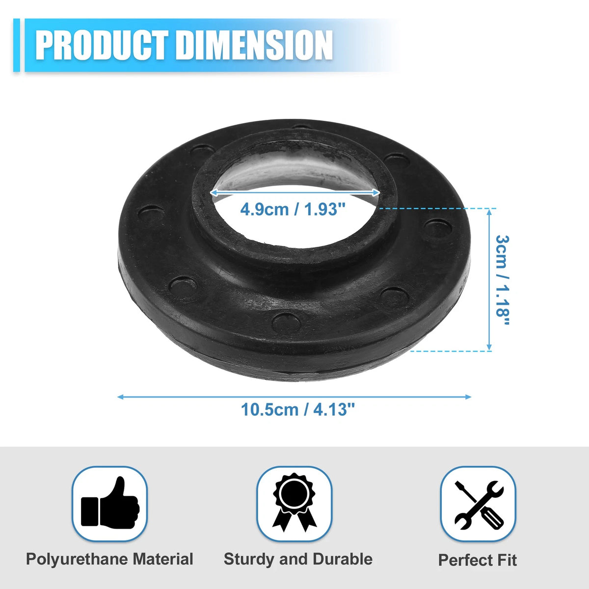 2X Front Upper Coil Spring Insulators for Jeep (52000229) Rubber Black