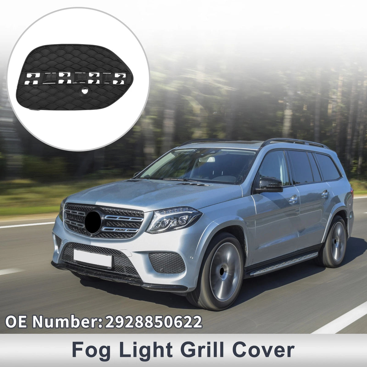 1Pc Front Right Fog Light Grill Replacement for Mercedes-Benz GLE350 (2016–2018)