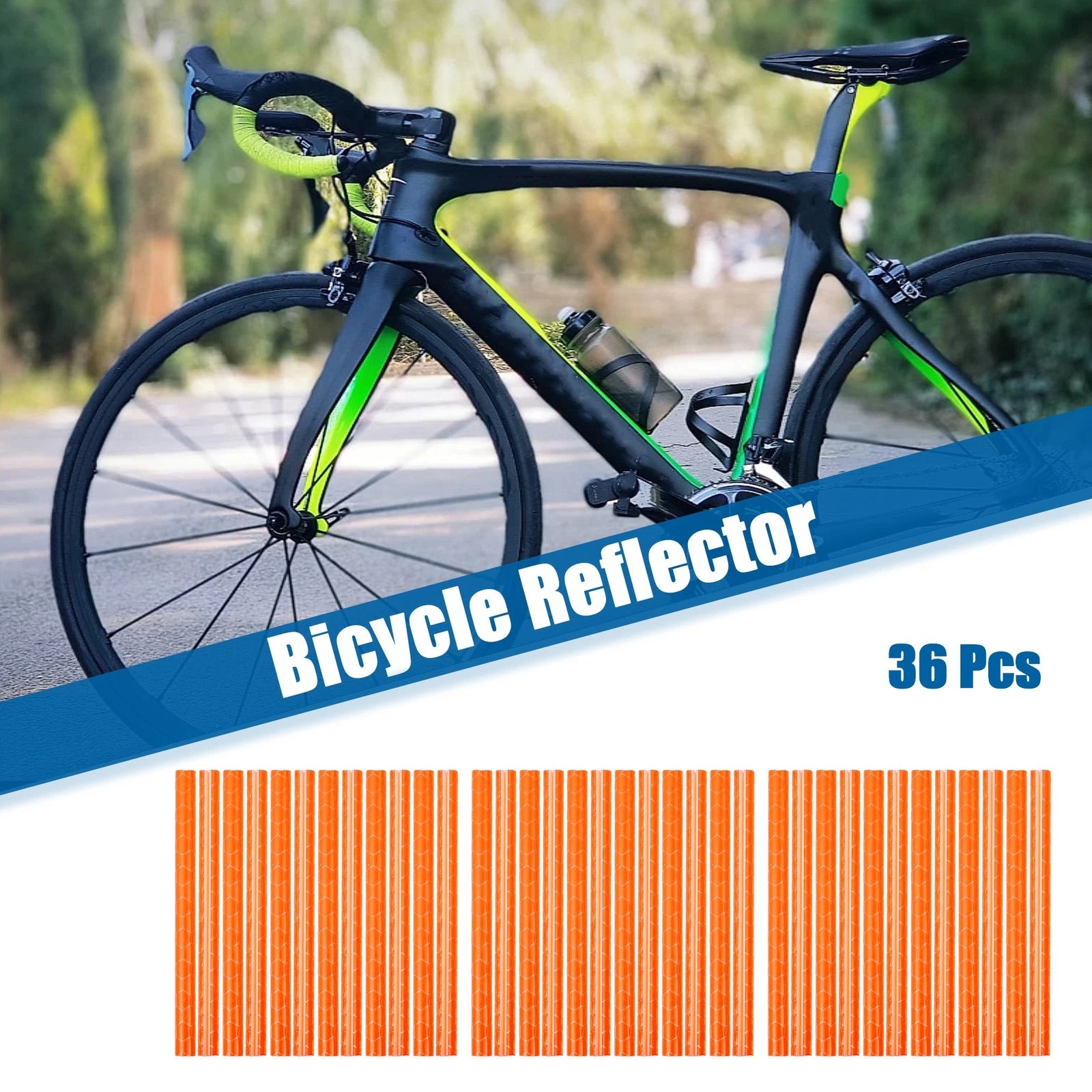 Bicycle Reflector Set Heavy Duty for Bike ABS Orange (36 Pack)