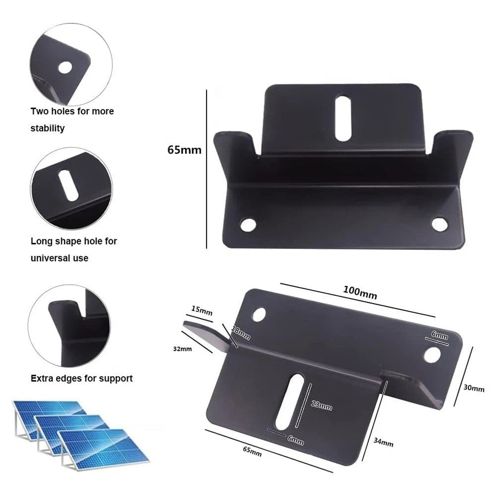 8PCS Ventilated Z Brackets for RV Boat Solar Panel Mounting