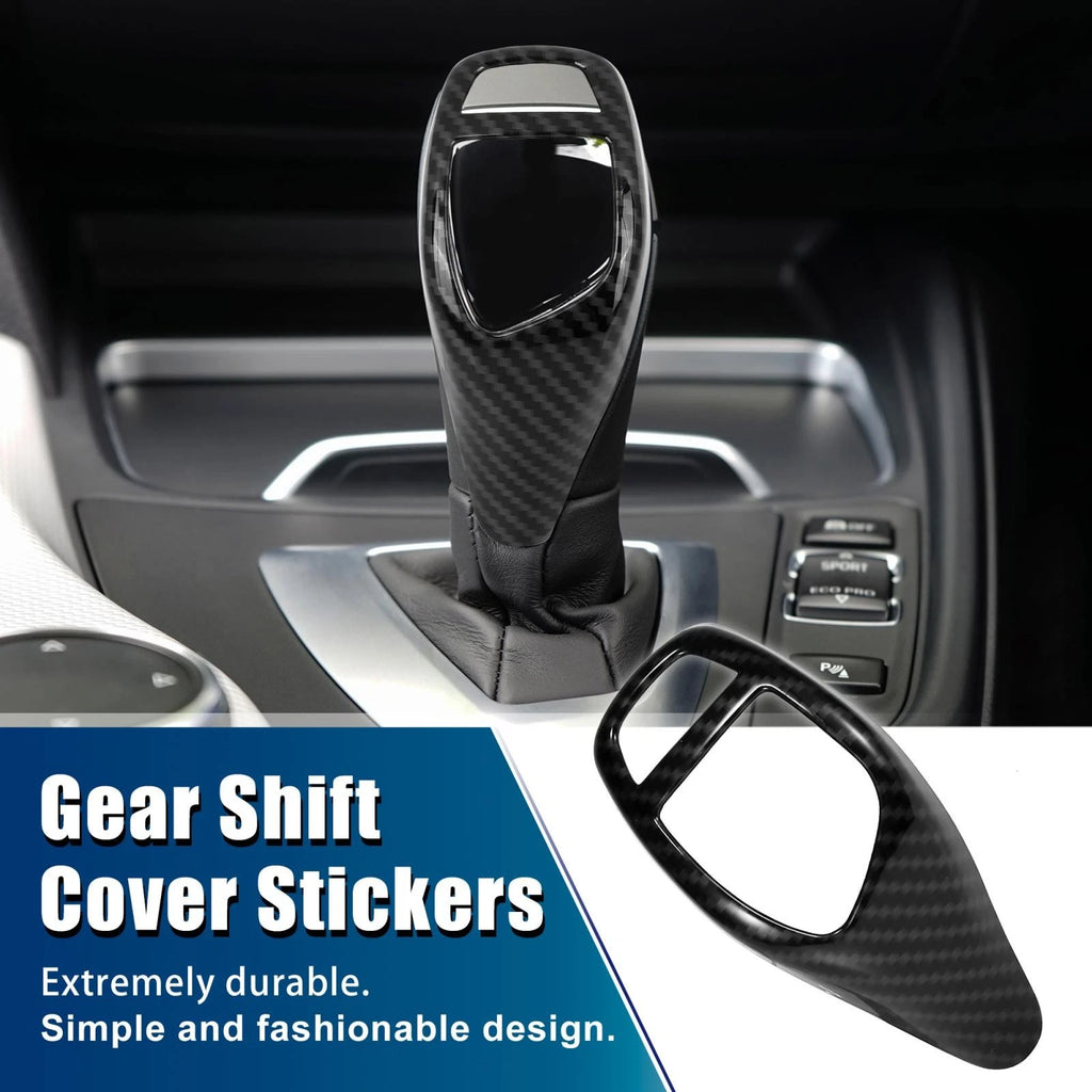 Gear Shift Knob Panel Cover Carbon Fiber Pattern for BMW X5 X6 (2014–2023)