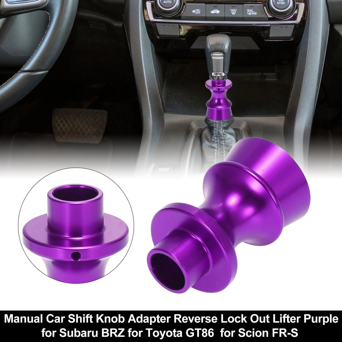 Shift Knob Reverse Lockout Lifter Purple for Toyota GT86 Subaru BRZ (2013–2020)