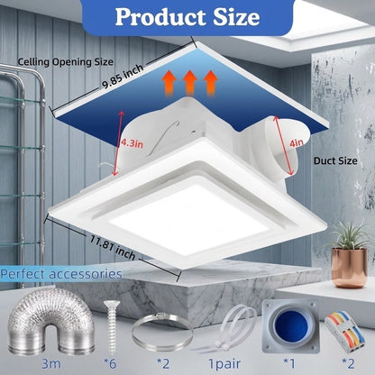 Exhaust Fan Compatible Gypsum Board with Large Blades and Check Valve