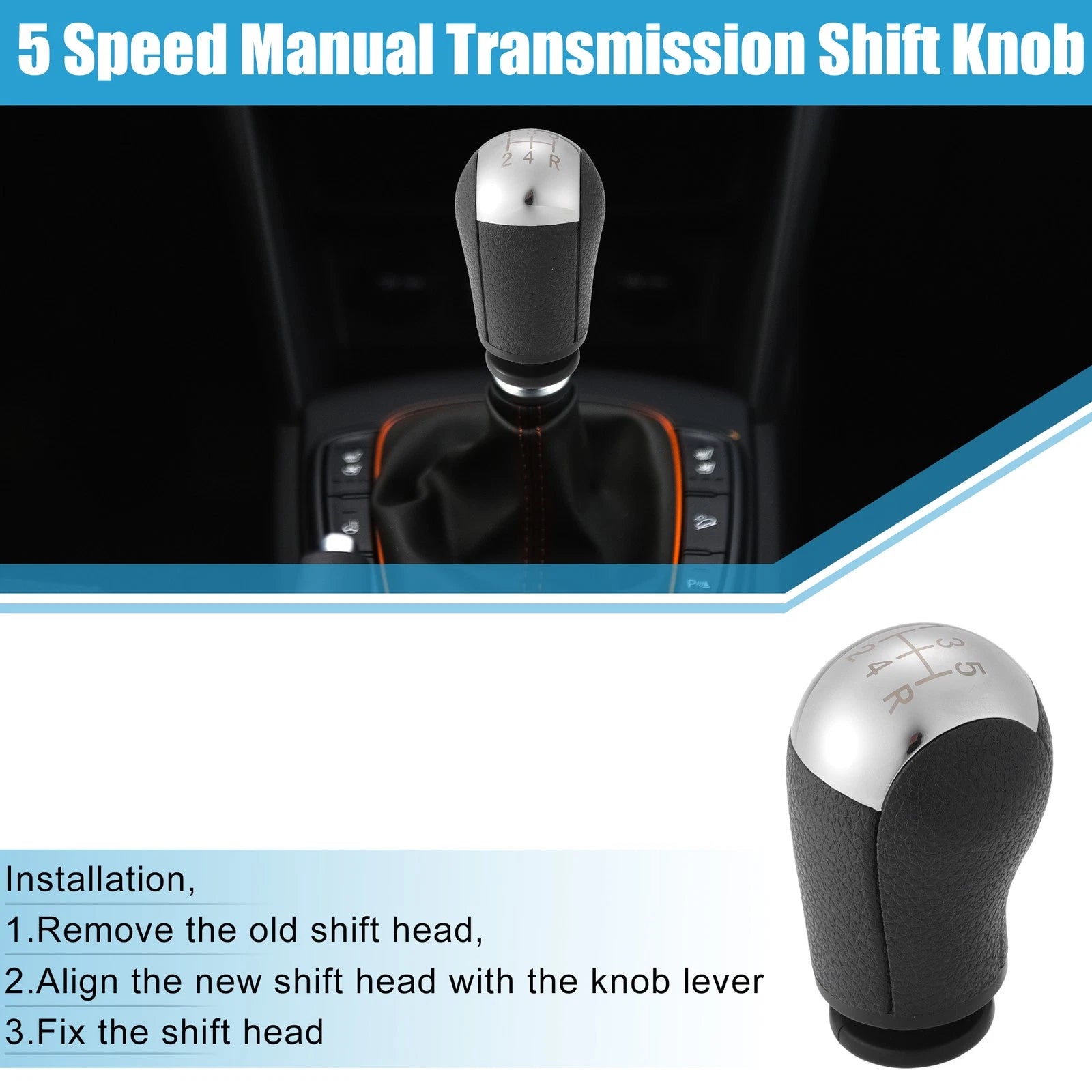 5 Speed Manual Transmission Shift Knob for Ford Mustang (2005–2012) Black