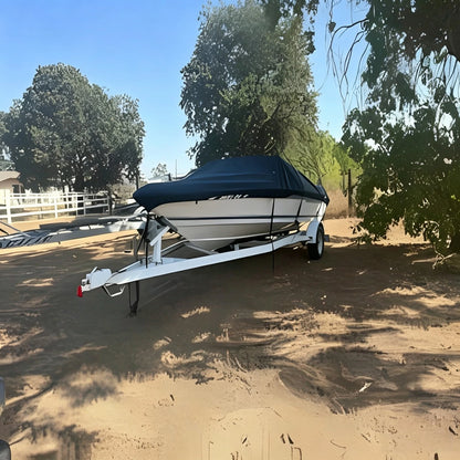 Heavy Duty Waterproof Boat Cover for V-Hull Runabout (20ft-22ft, Beam 102")