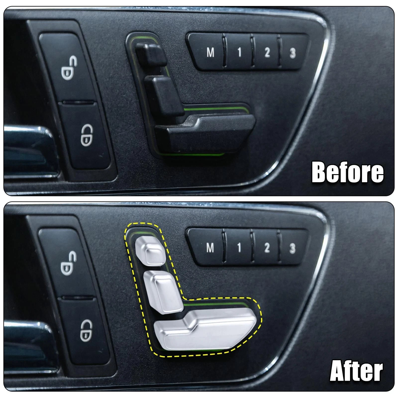 6pc Door Seat Adjust Button Switch Cover Replacement for Mercedes B180 (2015–2022)