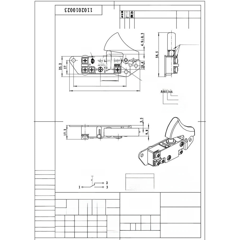 Trigger Switch for Angle Grinder (ABS 24/12A, 125/250V)