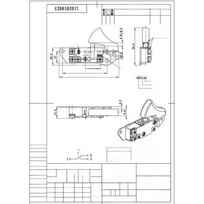 Trigger Switch for Angle Grinder (ABS 24/12A, 125/250V)