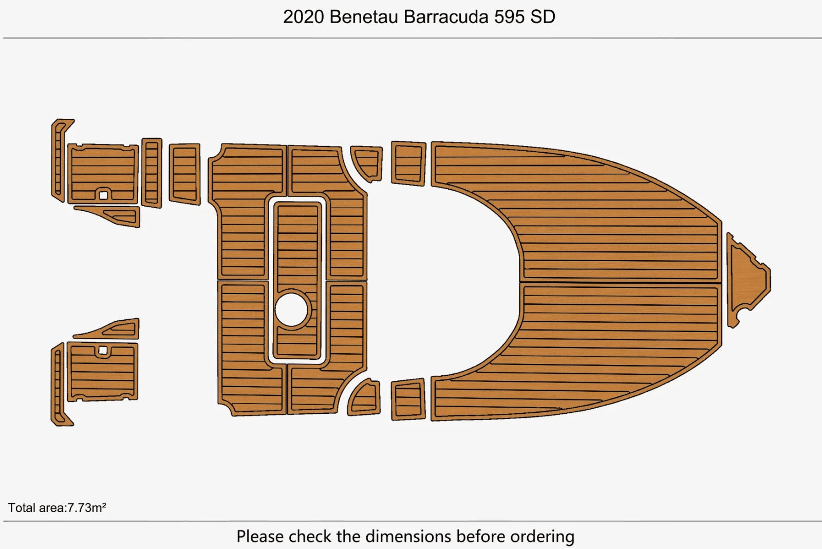 EVA Pad for Benetau Barracuda 595 SD (2020) Teak Deck Floor