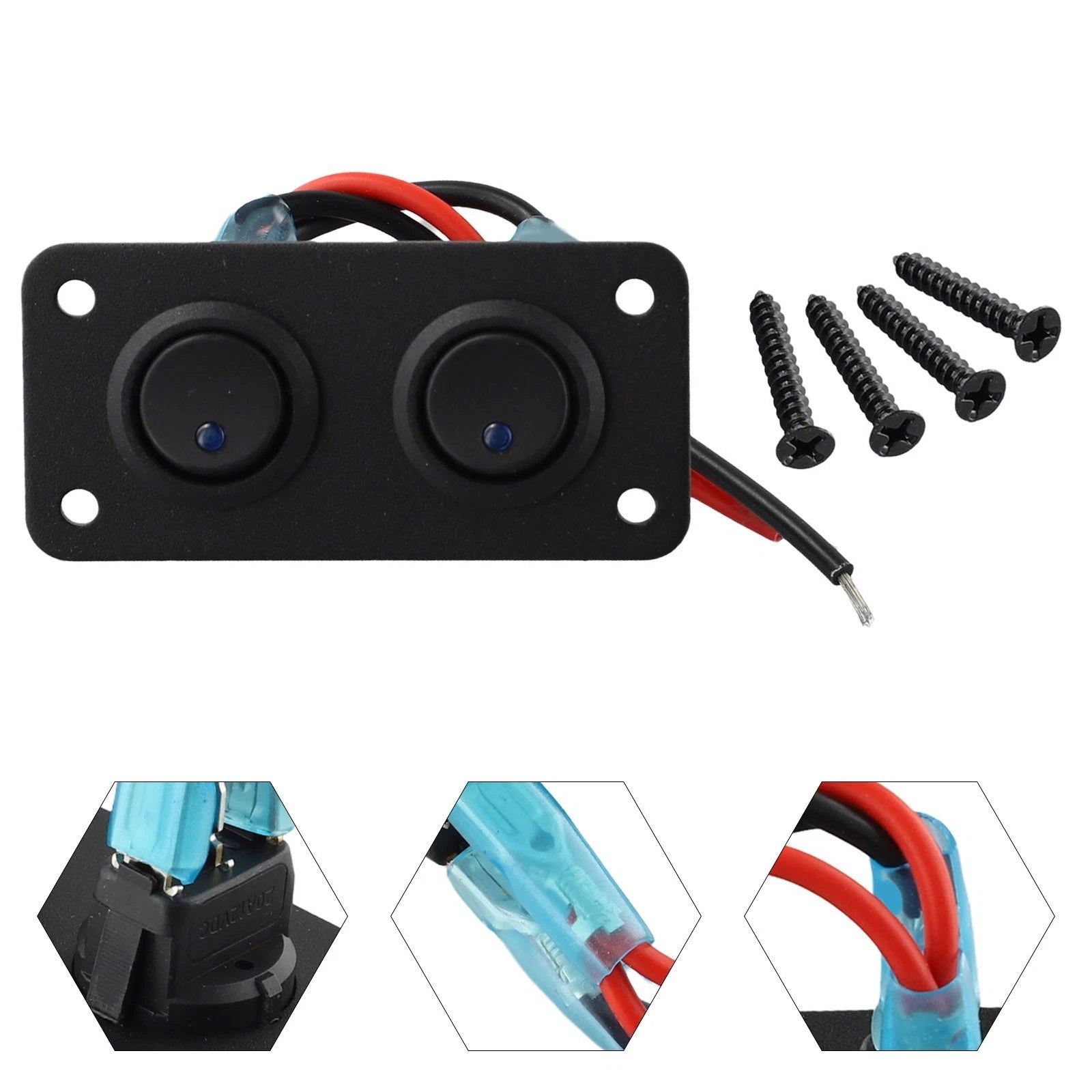 Rocker Switch Panel for Universal Applications (72mm x 40mm)